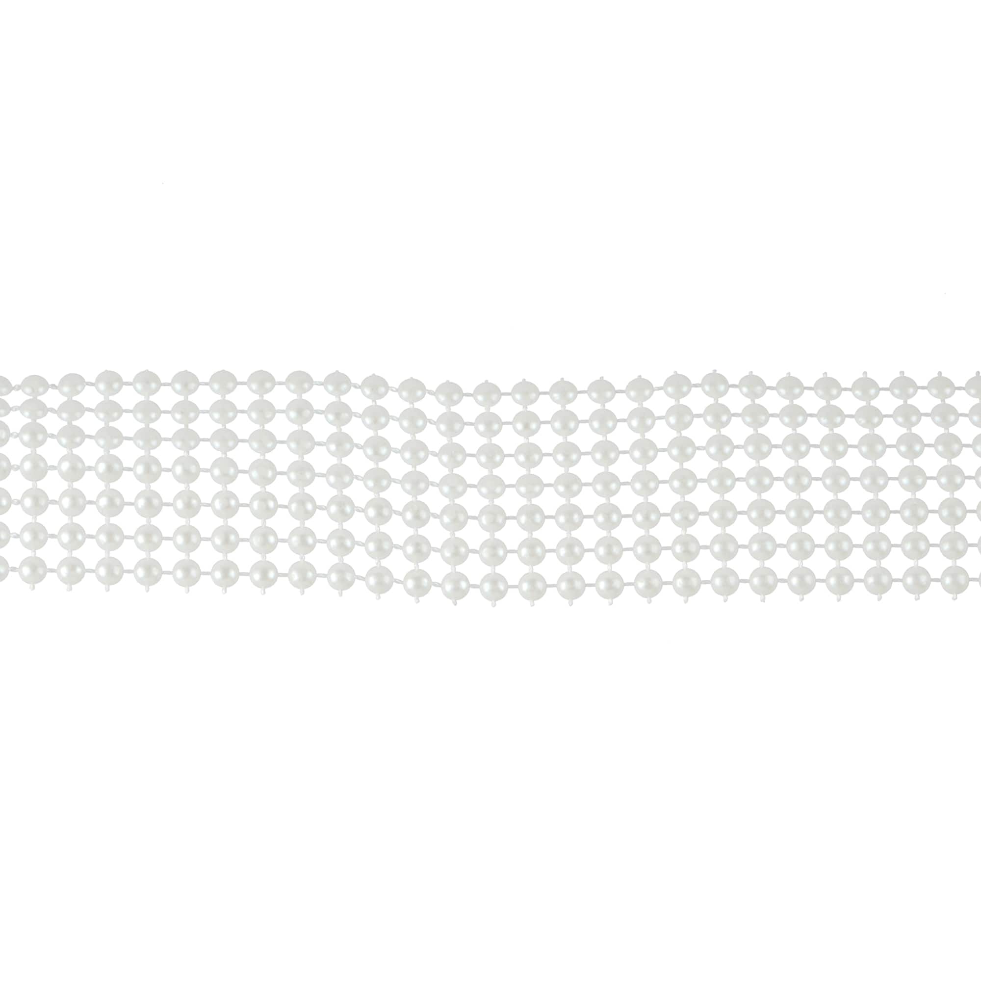 1 3/8" White Pearl Mesh Trim by Celebrate It®